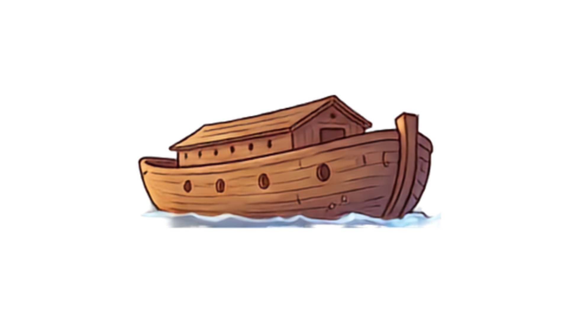 Noah's ark floating on the ocean